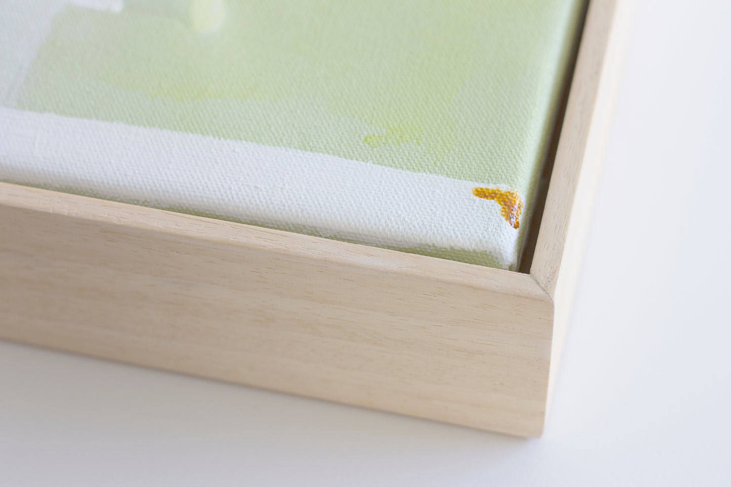 Close up detail of a wooden frame corner.