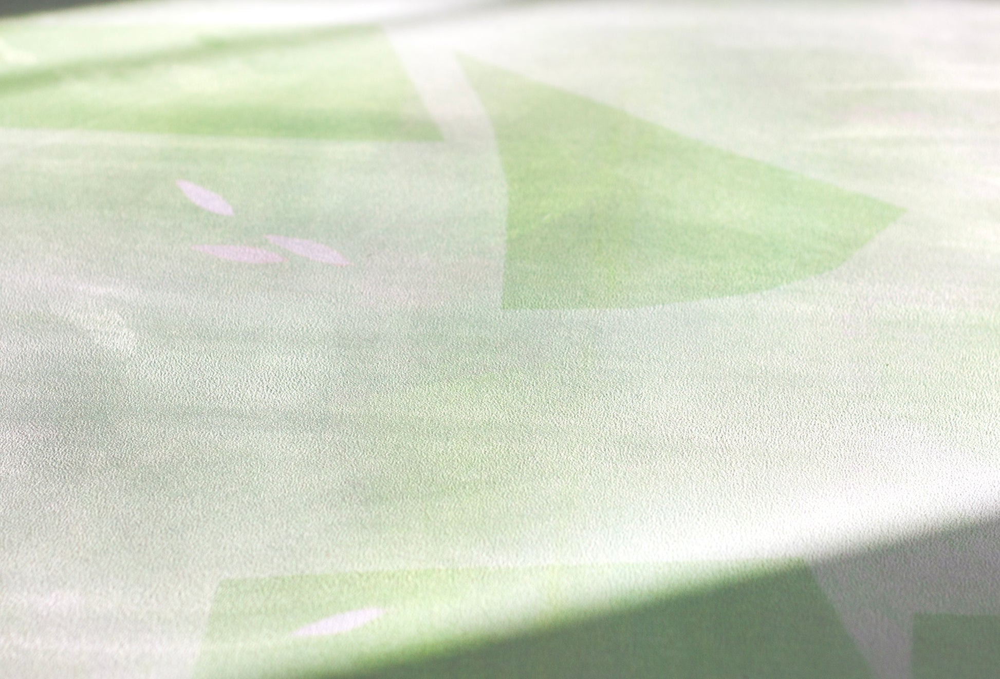 Close-up detail of Algae Forest eco yoga mat vegan suede surface and natural rubber base by Hannah Chloe